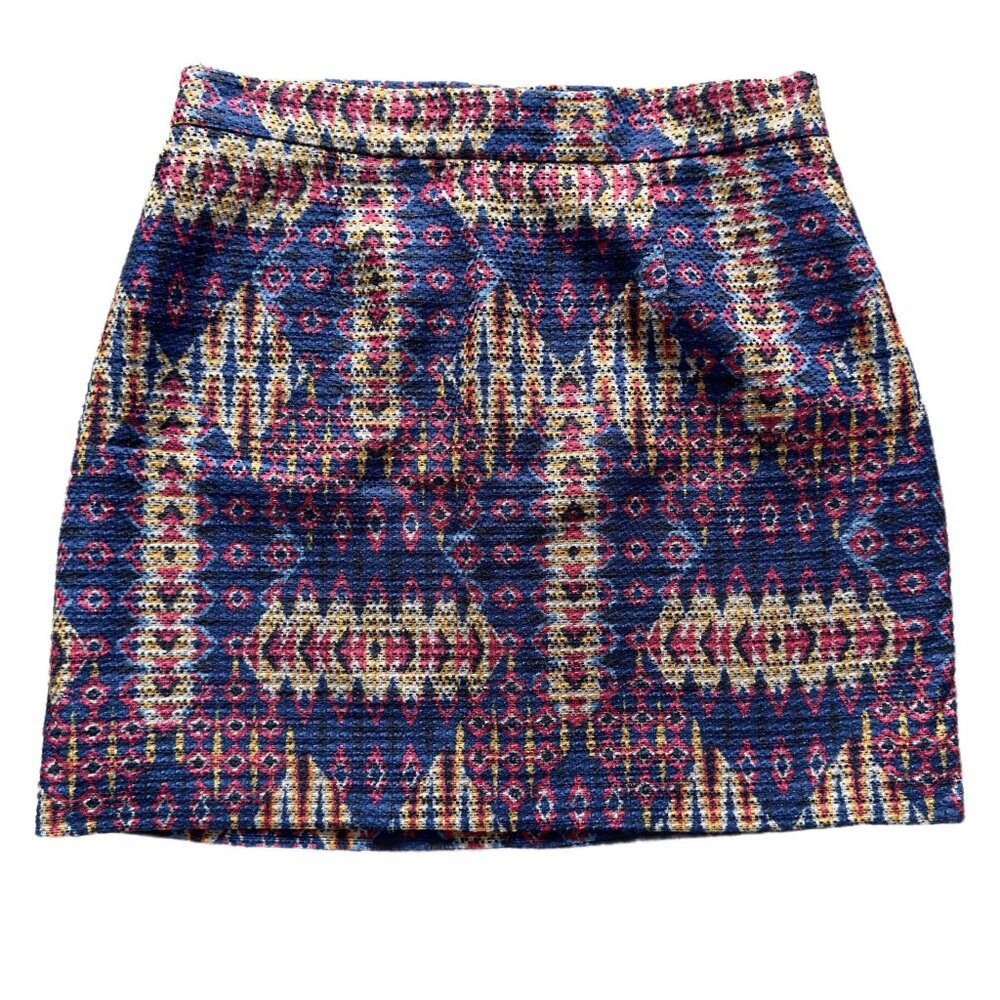 Sam Edelman Tribal Print Embroidered Mini Pencil Skirt